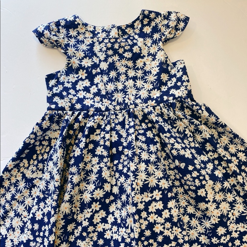 Handmade Toddler Girls Organic Daisy Twirl Dress